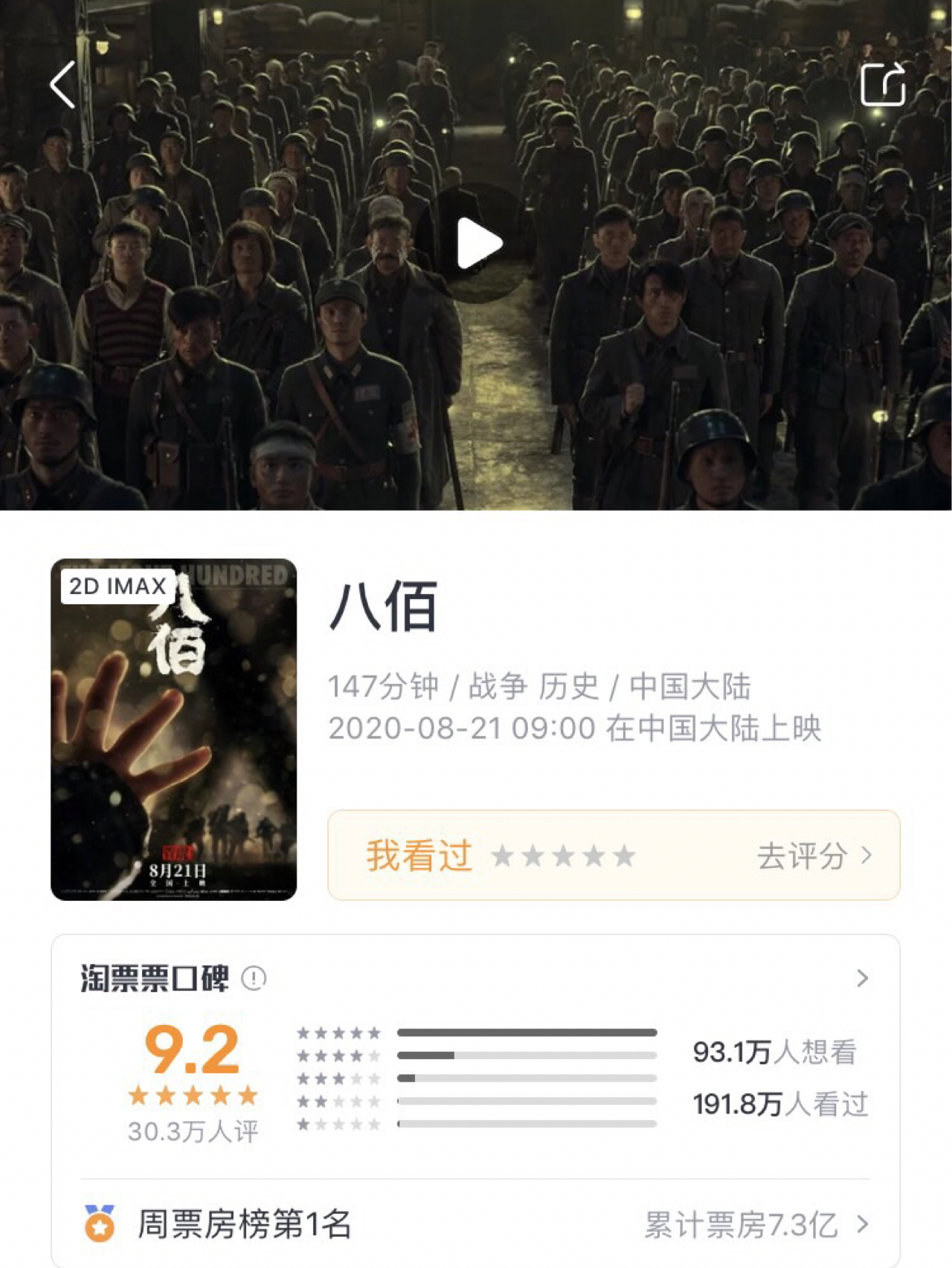 八佰最新評分揭曉，一場友情與陪伴的溫馨故事